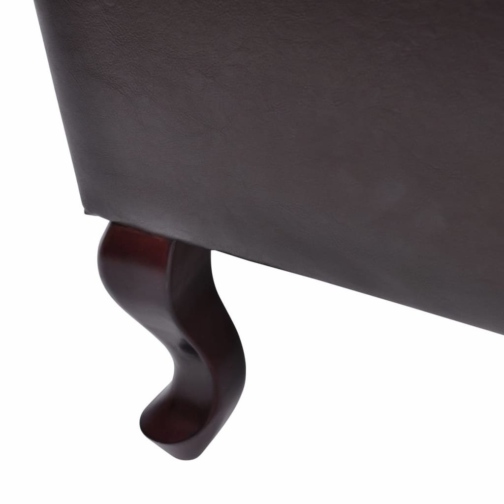 vidaXL Armchair with Footstool Dark Brown Faux Leather