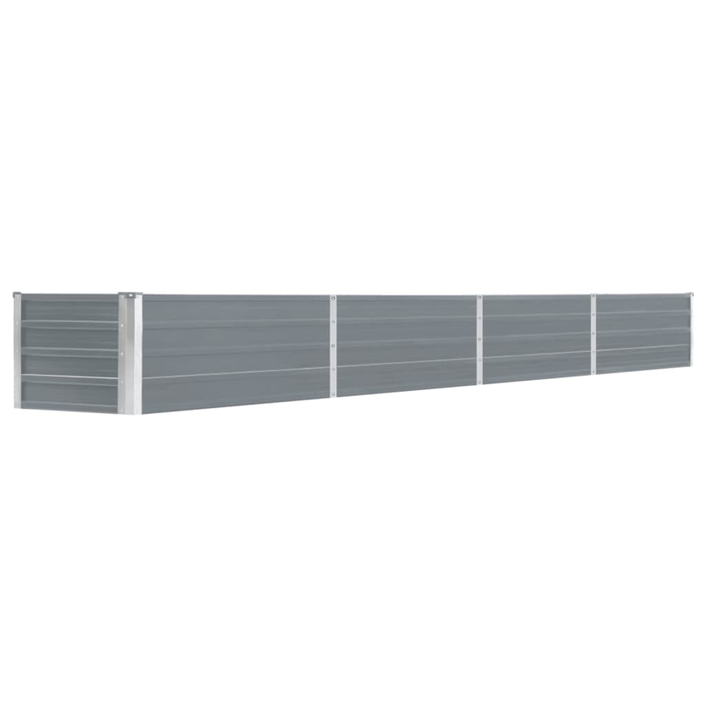 vidaXL Garden Raised Bed Galvanised Steel 320x40x45 cm Grey