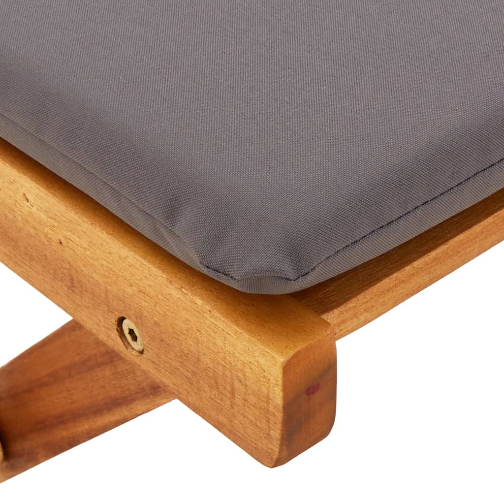 vidaXL 3 Piece Folding Bistro Set with Cushions Solid Wood Acacia
