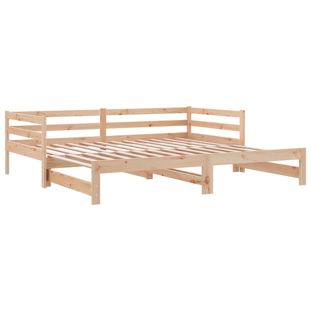 vidaXL Pull-out Day Bed without Mattress Solid Wood Pine 2x(90x200) cm