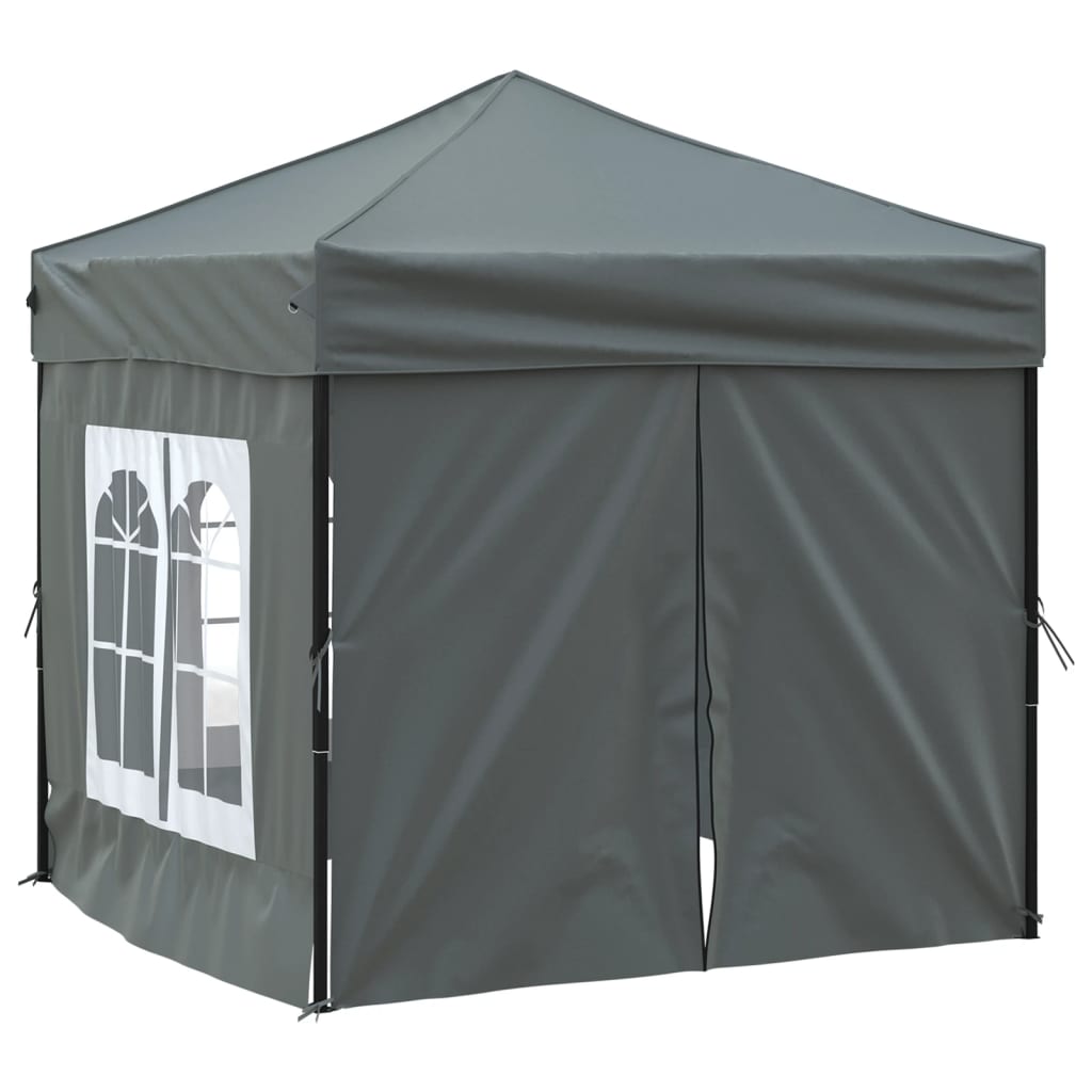 vidaXL Folding Party Tent with Sidewalls Anthracite 2x2 m