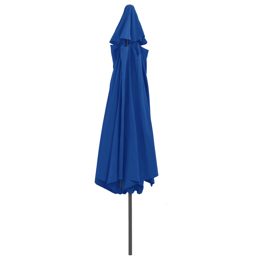 vidaXL Outdoor Parasol with Metal Pole 390 cm Azure Blue
