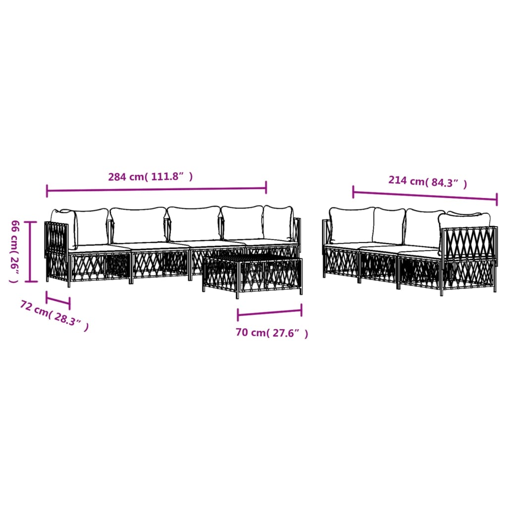 vidaXL 8 Piece Garden Lounge Set with Cushions Anthracite Steel