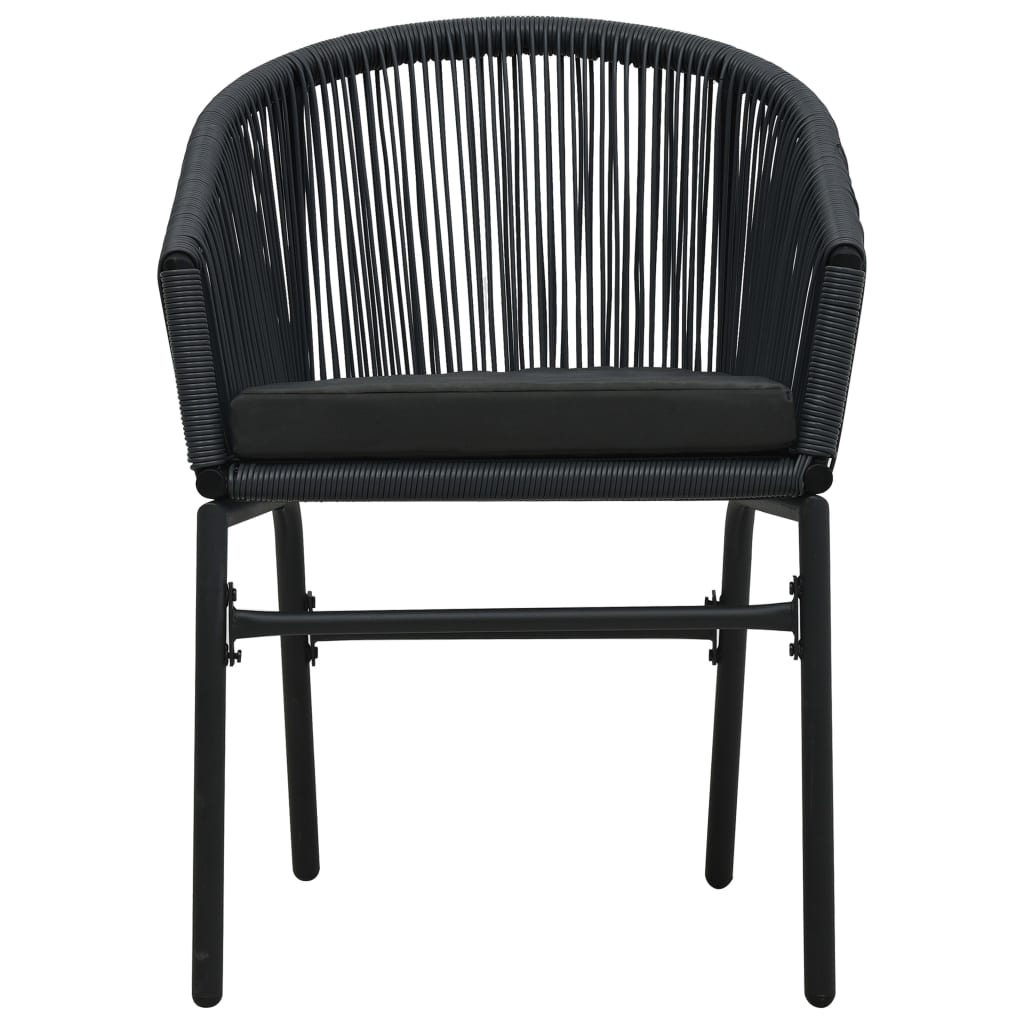 vidaXL Garden Chairs 2 pcs Black PE Rattan