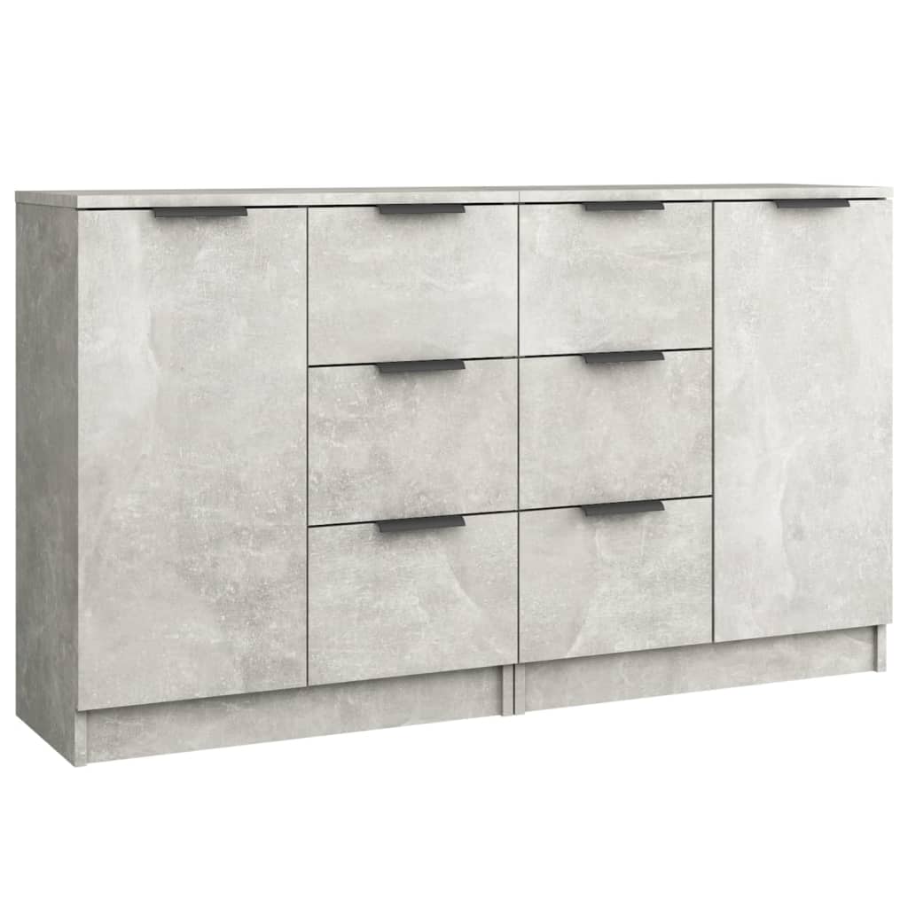 vidaXL Sideboards 2 pcs Concrete Grey 60x30x70 cm Engineered Wood