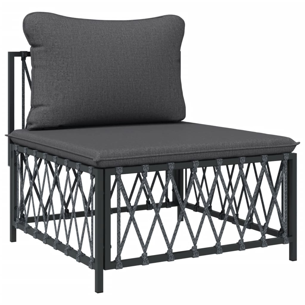 vidaXL 7 Piece Garden Lounge Set with Cushions Anthracite Steel