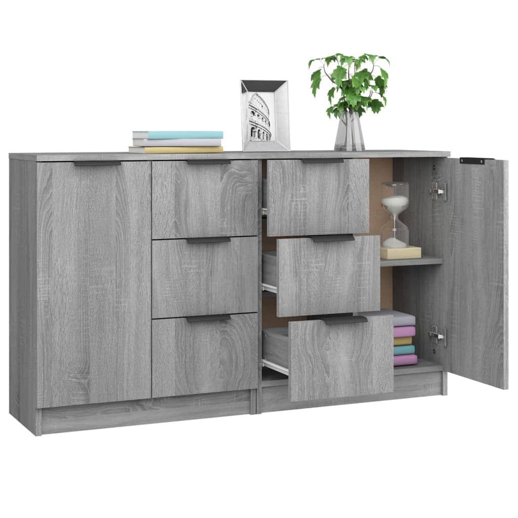 vidaXL Sideboards 2 pcs Grey Sonoma 60x30x70 cm Engineered Wood