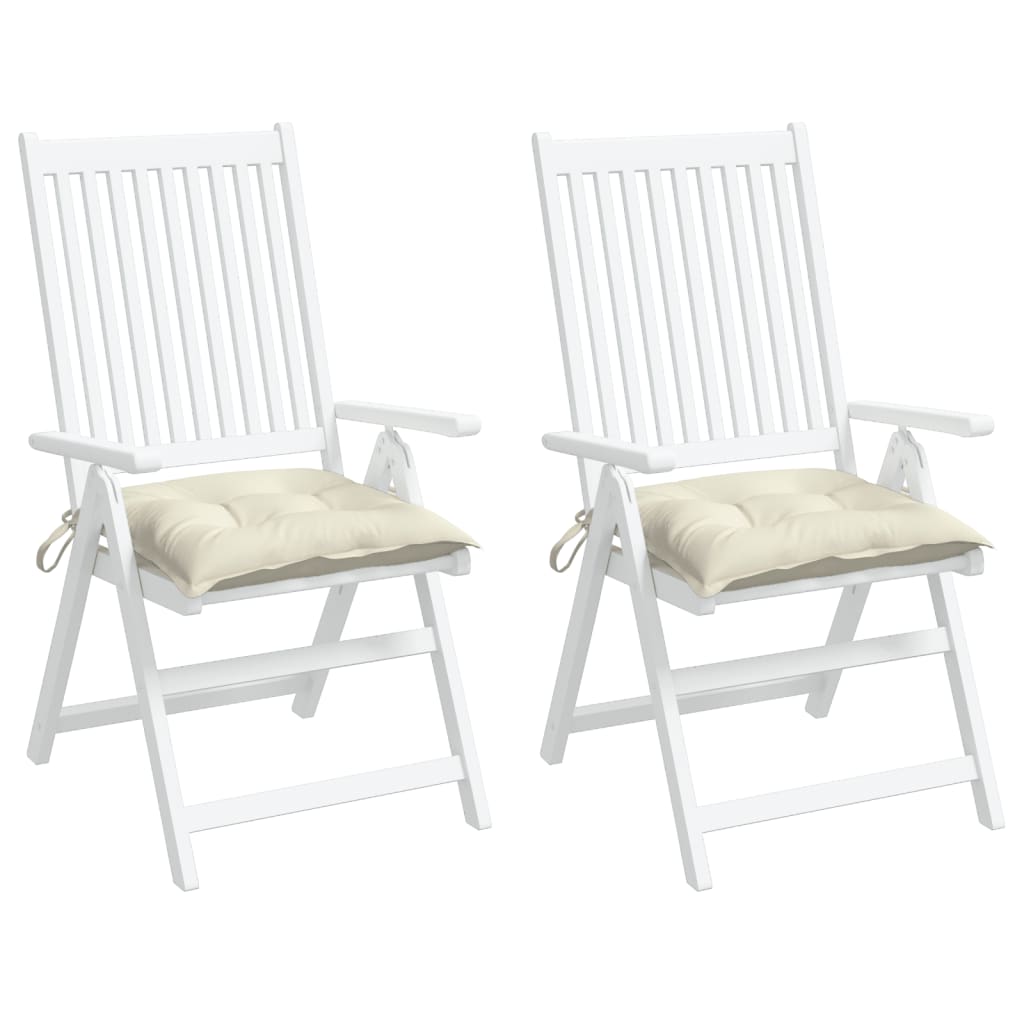 vidaXL Chair Cushions 2 pcs Cream White 50x50x7 cm Oxford Fabric