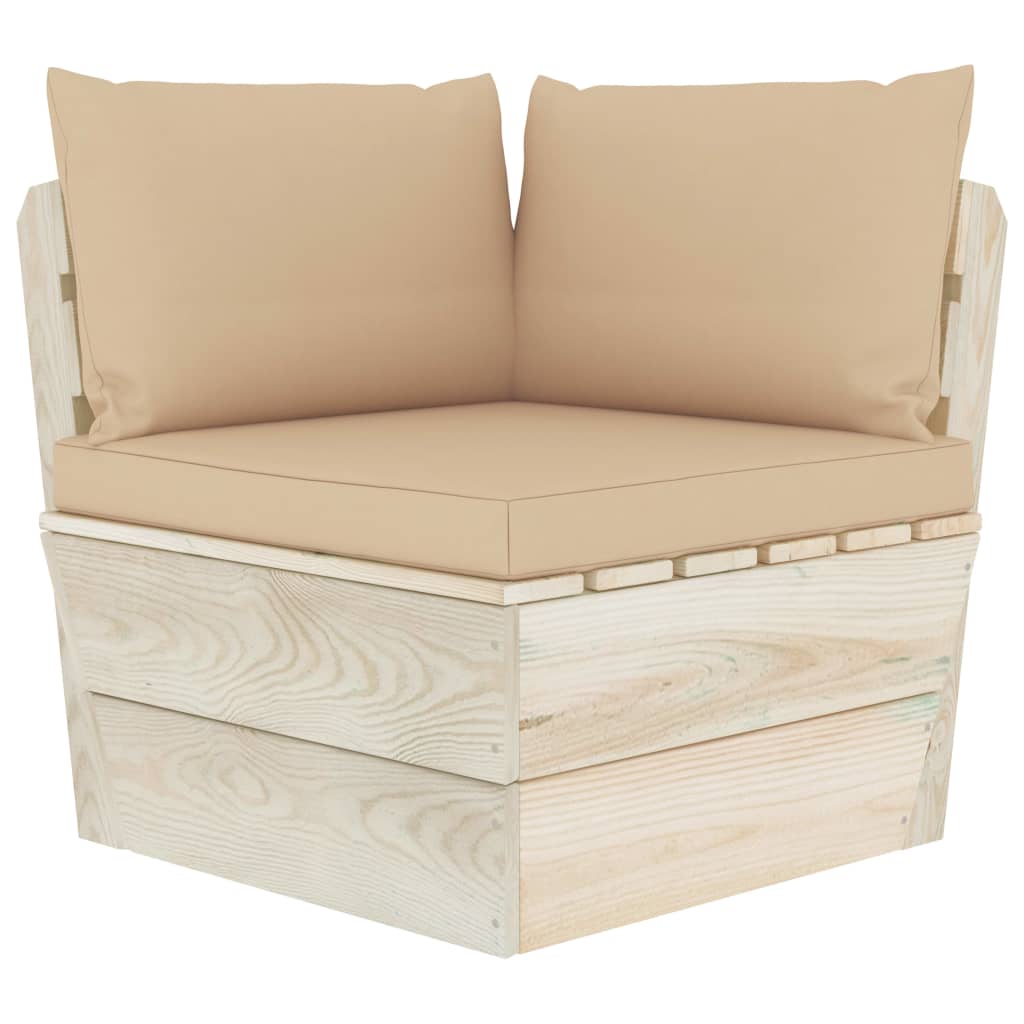 vidaXL 9 Piece Garden Pallet Lounge Set with Cushions Spruce Wood