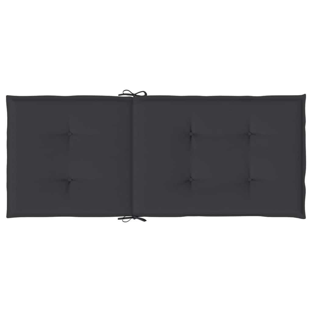 vidaXL Garden Highback Chair Cushions 2 pcs Black 120x50x3 cm Fabric