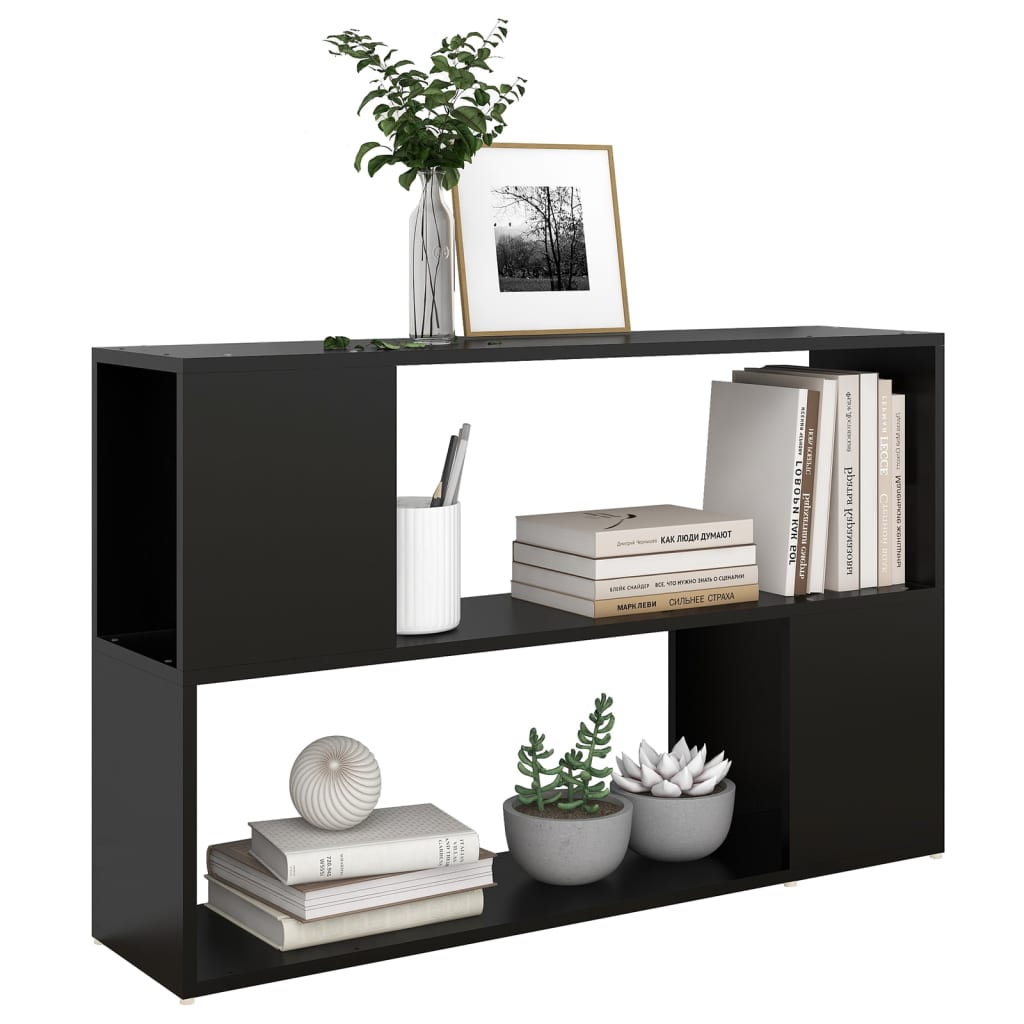 vidaXL Book Cabinet Black 100x24x63 cm Engineered Wood