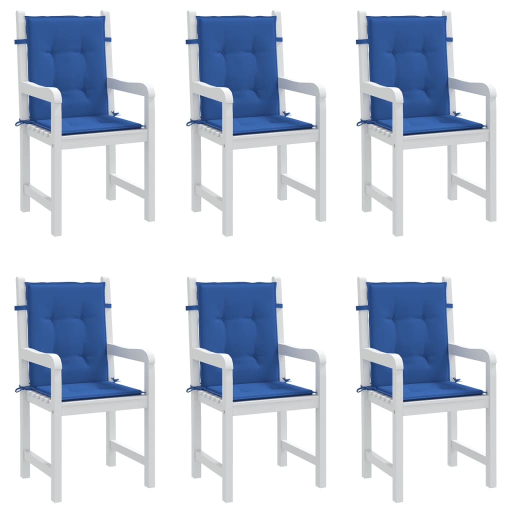 vidaXL Garden Lowback Chair Cushions 6 pcs Royal Blue 100x50x3 cm Oxford Fabric