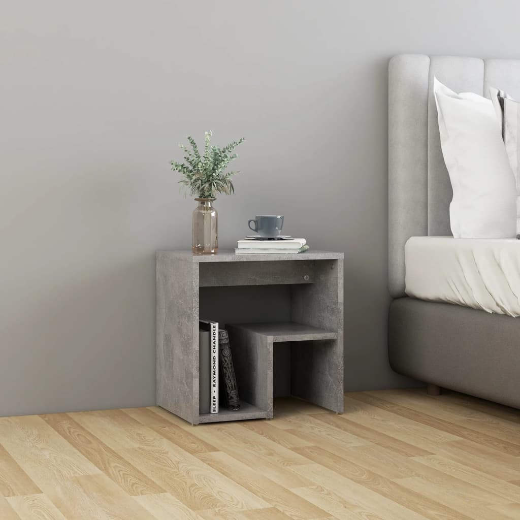 vidaXL Bed Cabinets 2 pcs Concrete Grey 40x30x40 cm Engineered Wood
