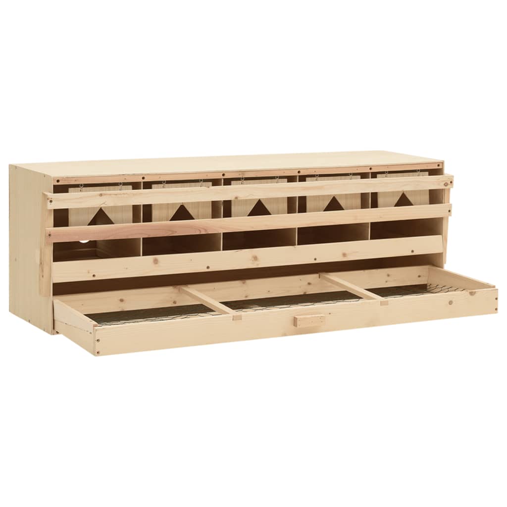 vidaXL Chicken Laying Nest 5 Compartments 117x33x38 cm Solid Pine Wood