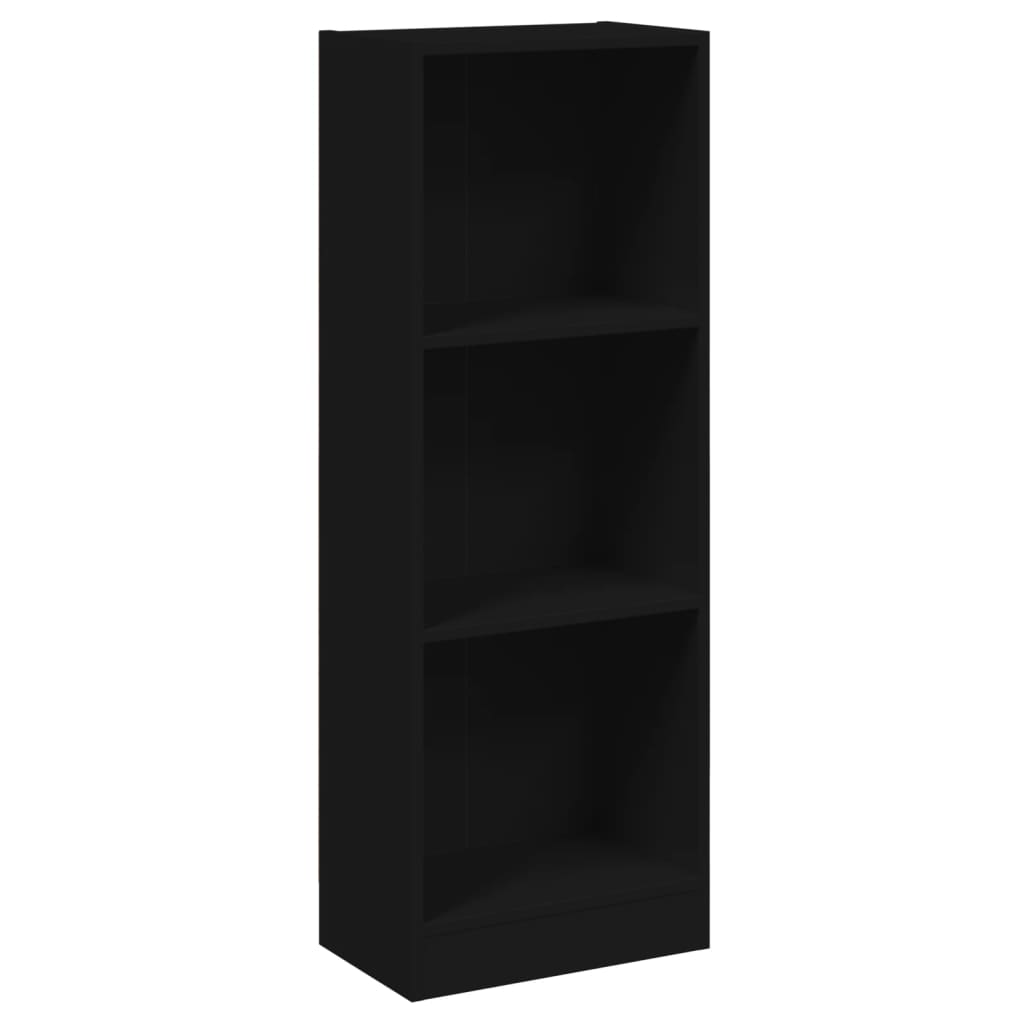 vidaXL 3-Tier Book Cabinet Black 40x24x109 cm Engineered Wood