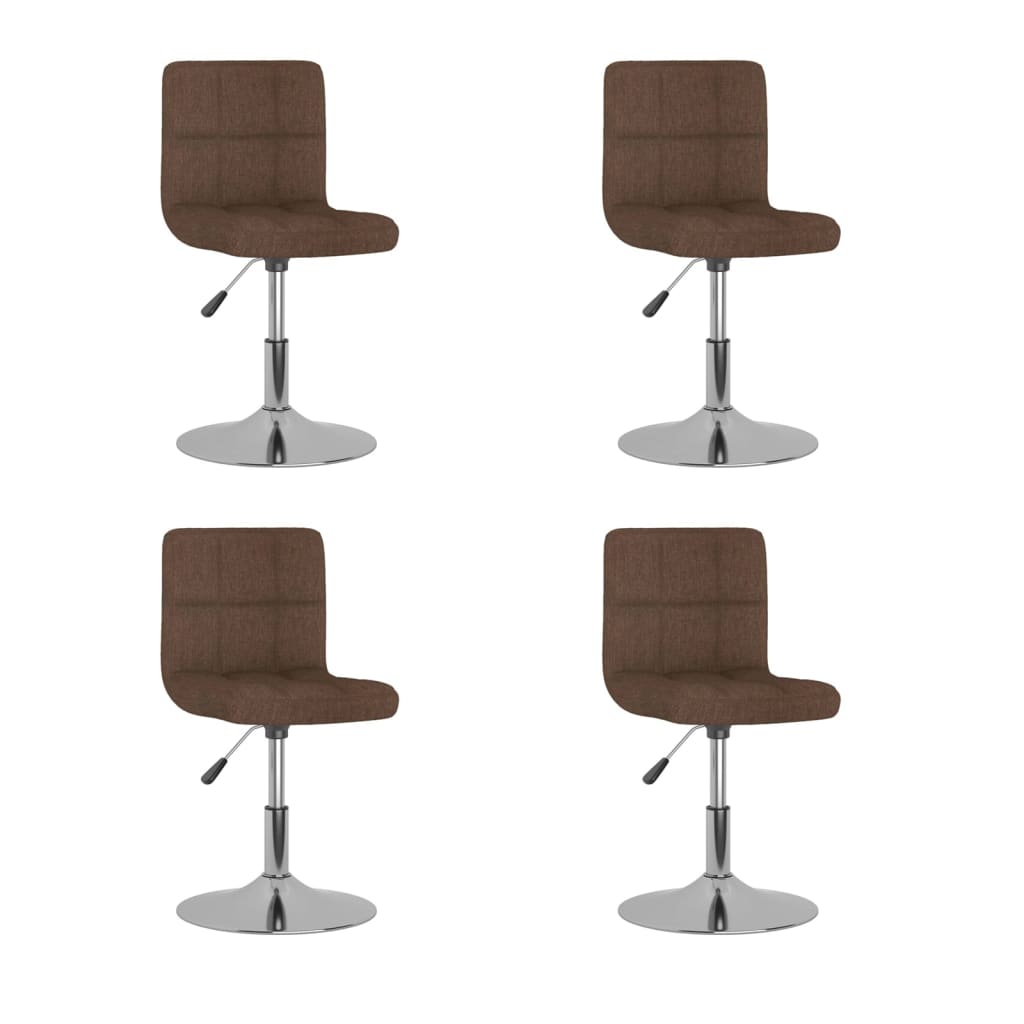 vidaXL Swivel Dining Chairs 4 pcs Brown Fabric