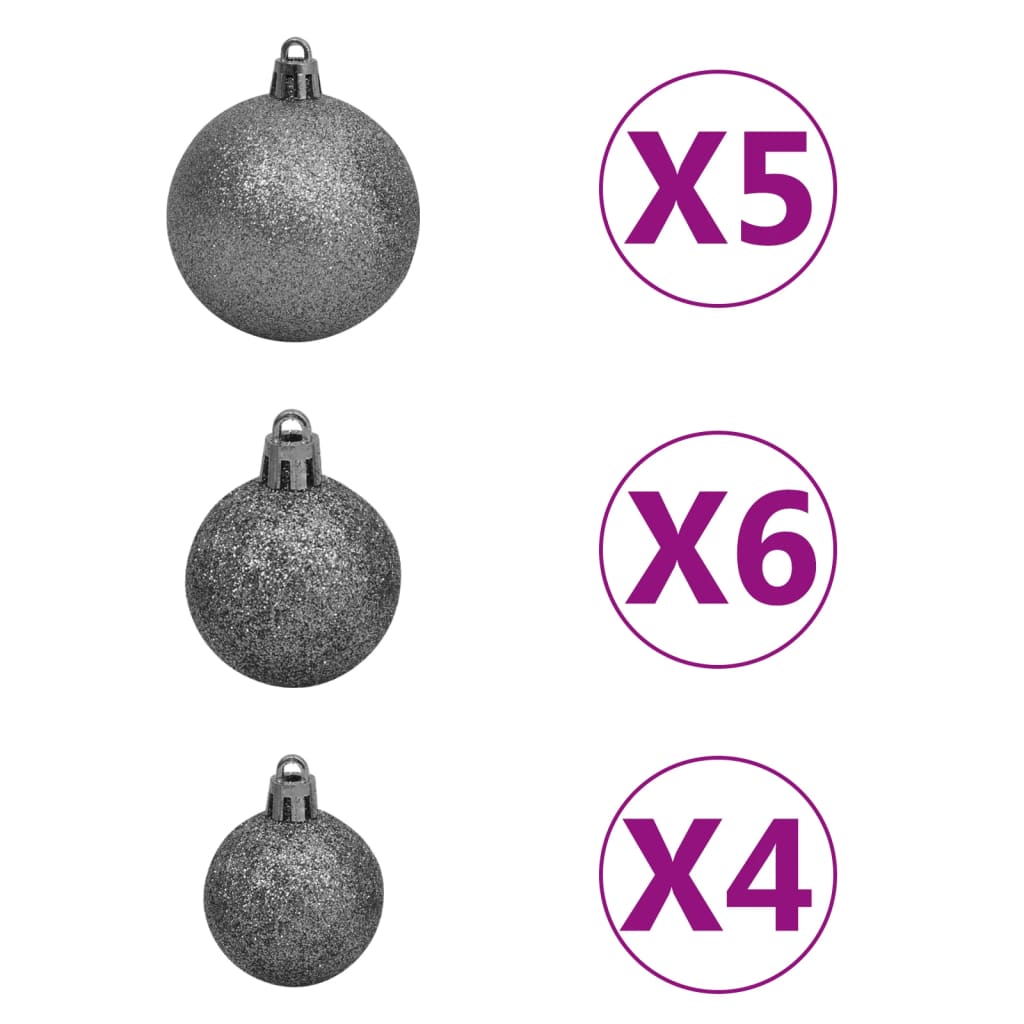 vidaXL Artificial Half Pre-lit Christmas Tree with Ball Set Green 120 cm