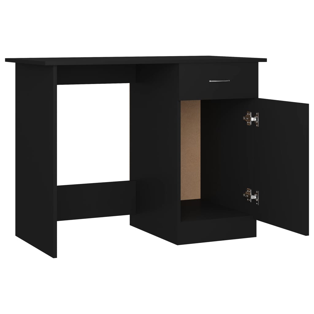 vidaXL Desk Black 100x50x76 cm Engineered Wood