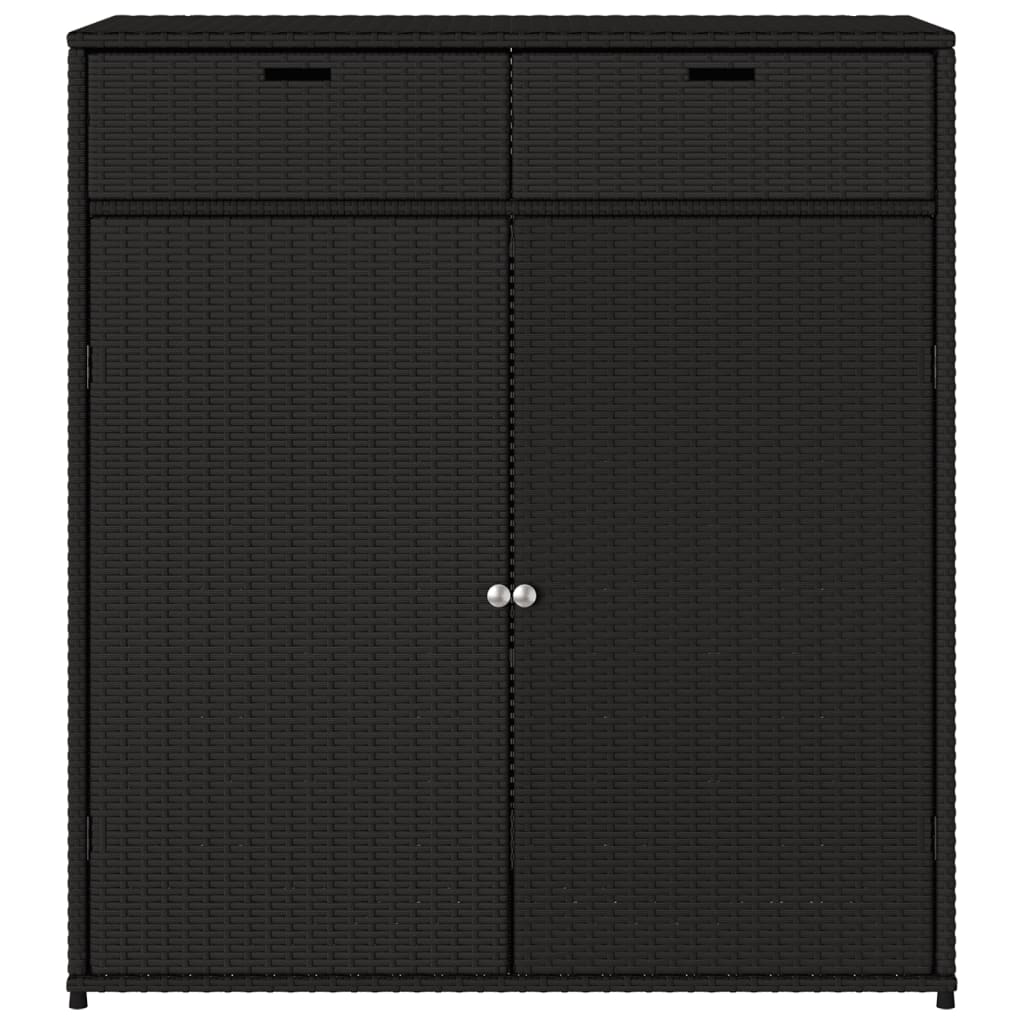 vidaXL Garden Storage Cabinet Black 105x55x113 cm Poly Rattan