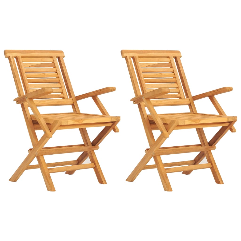 vidaXL Folding Garden Chairs 2 pcs 56x63x90 cm Solid Wood Teak