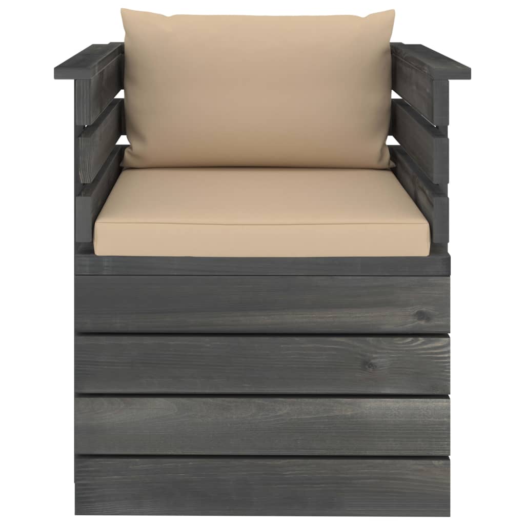 vidaXL Garden Armchair with Cushions Pinewood