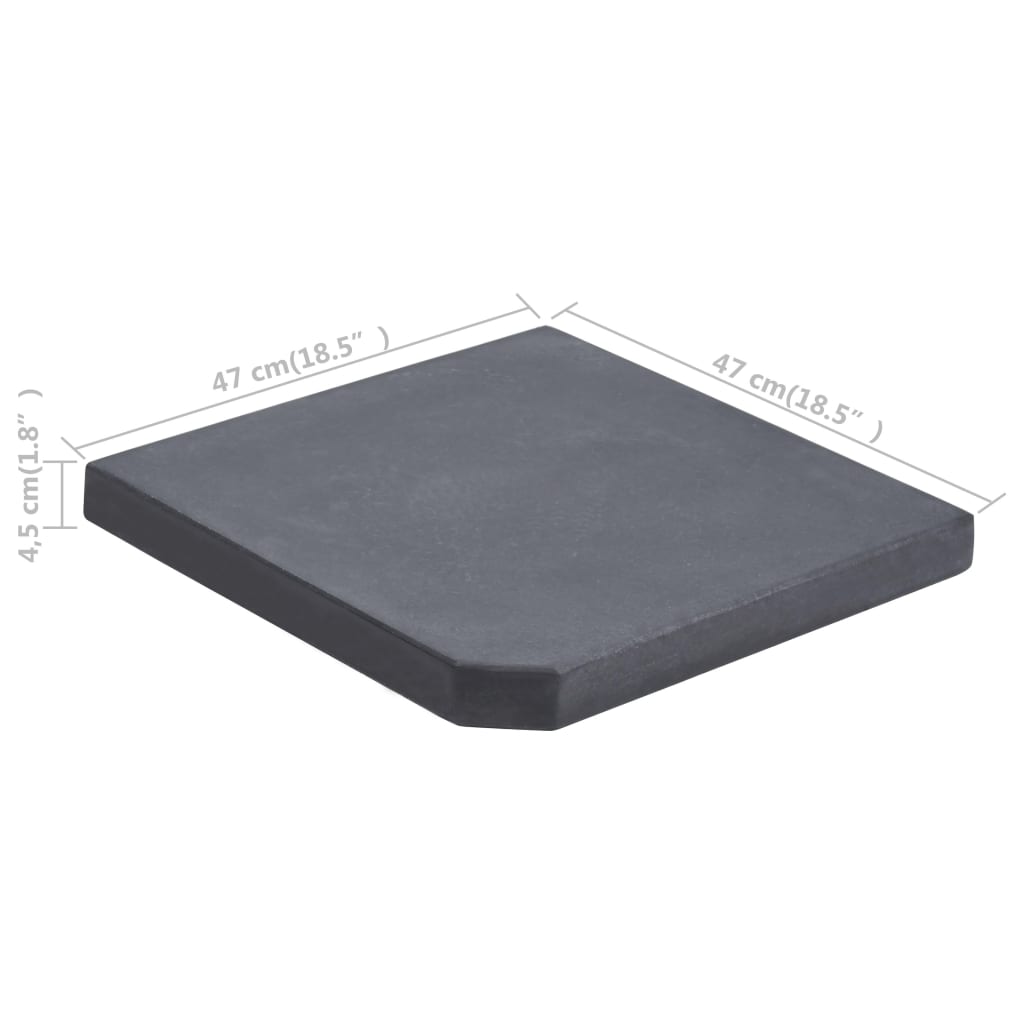 vidaXL Umbrella Weight Plate Black Granite Square 25 kg