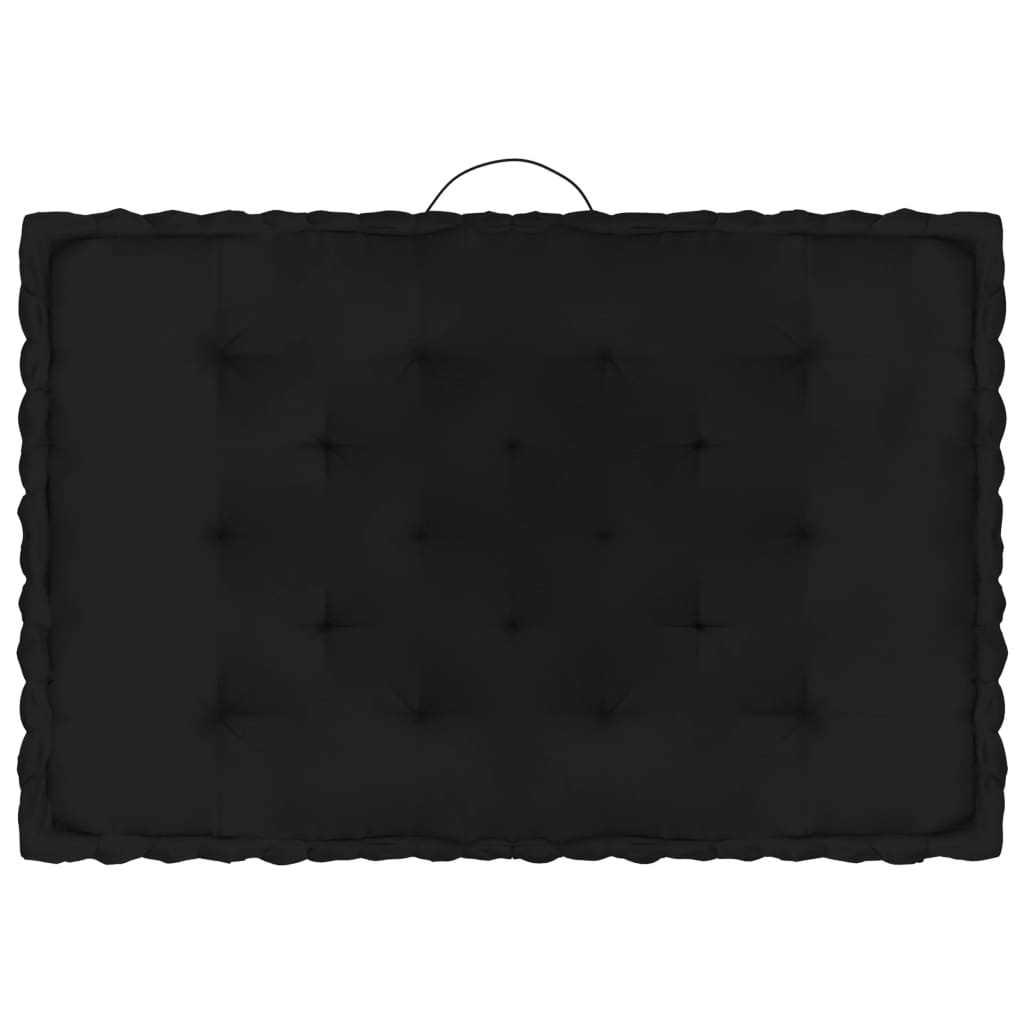 vidaXL Pallet Floor Cushions 5 pcs Black Cotton
