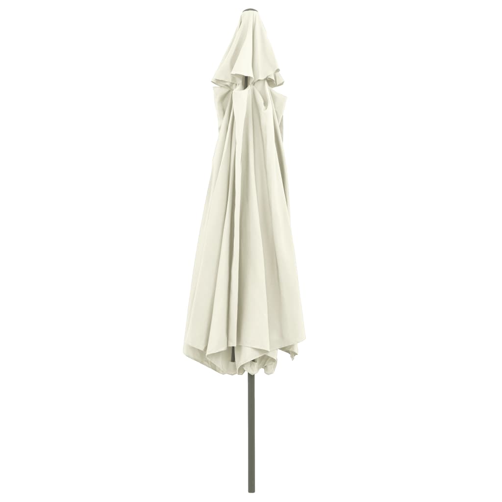 vidaXL Outdoor Parasol with Metal Pole 390 cm Sand White