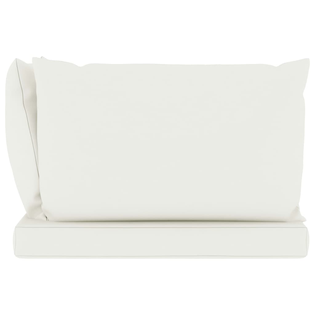 vidaXL Garden 2-Seater Pallet Sofa with Cream White Cushions Pinewood