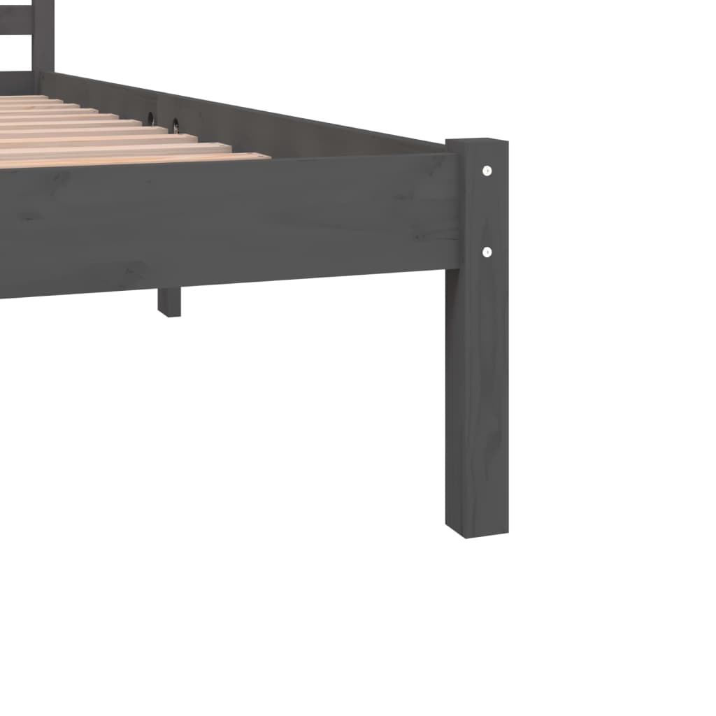 vidaXL Bed Frame Solid Wood Pine 180x200 cm Super King Grey