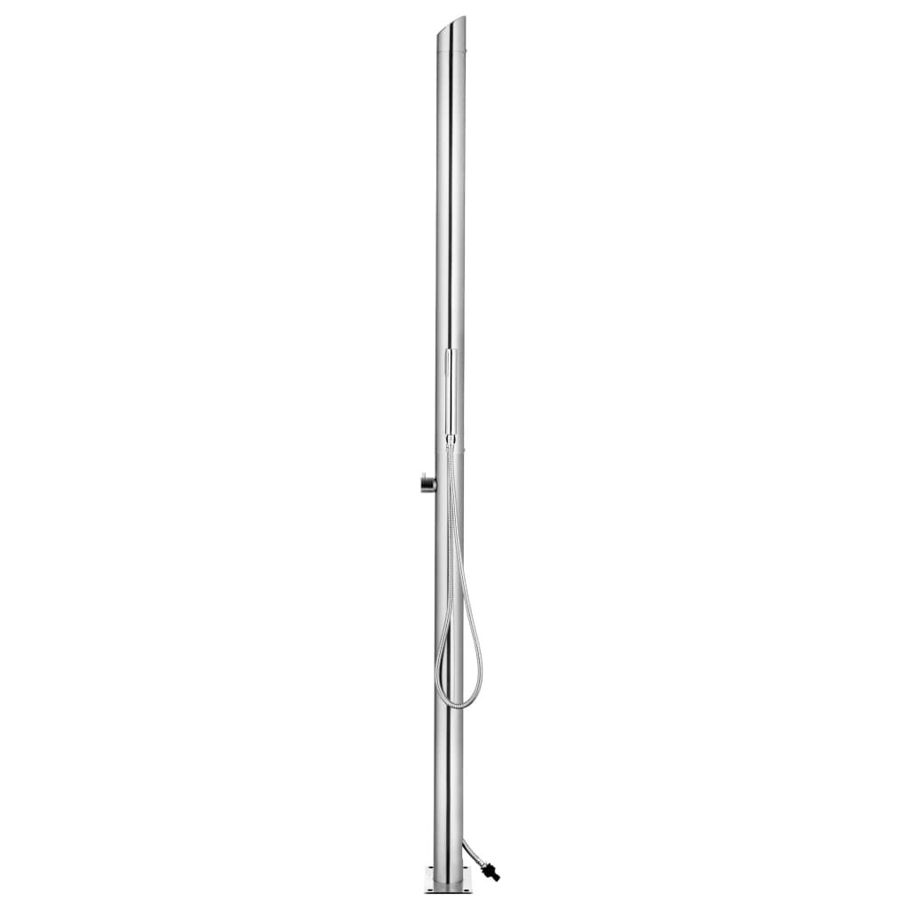 vidaXL Garden Shower with Grey Base 225 cm Stainless Steel