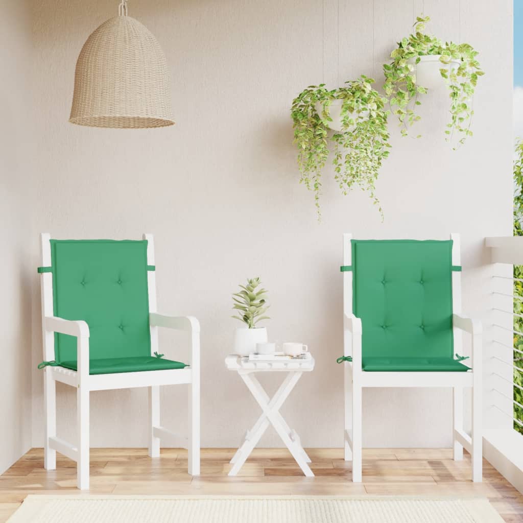 vidaXL Garden Lowback Chair Cushions 2 pcs Green 100x50x3 cm Oxford Fabric