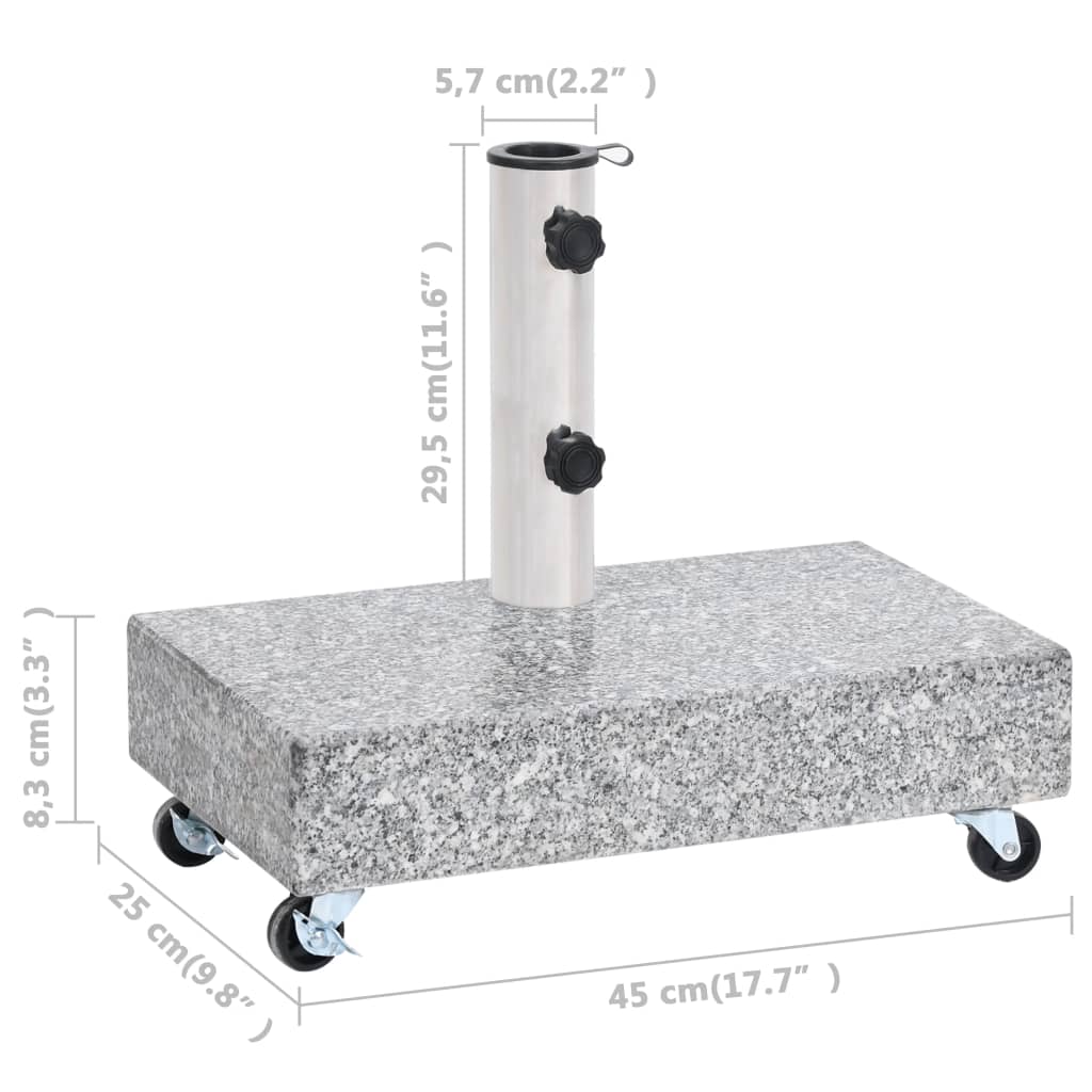 vidaXL Umbrella Base Light Grey 45x25x8.3 cm Granite