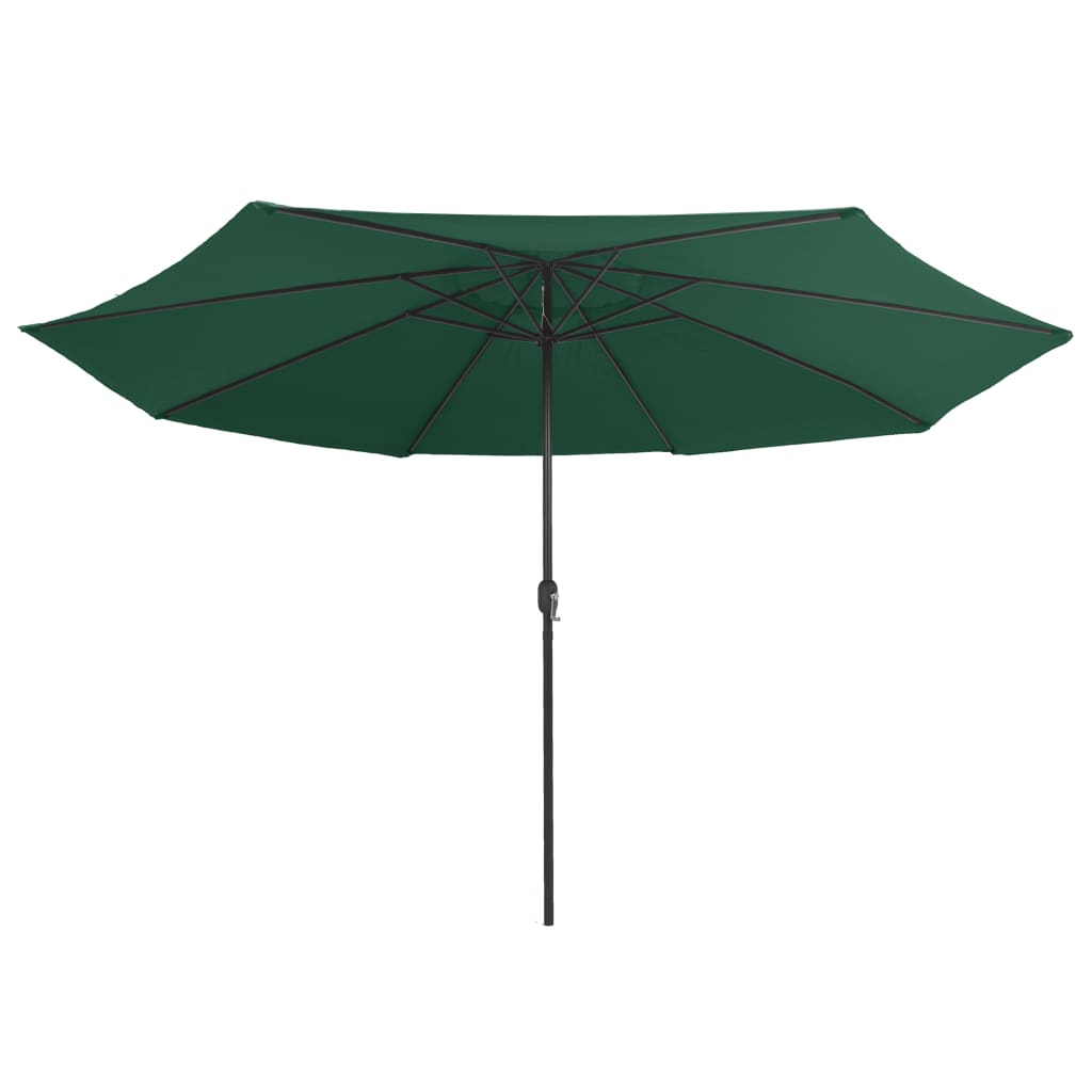 vidaXL Outdoor Parasol with Metal Pole 390 cm Green