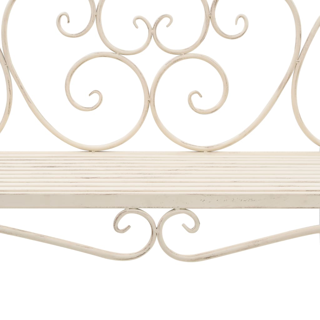 vidaXL Garden Bench 132 cm Metal Antique White