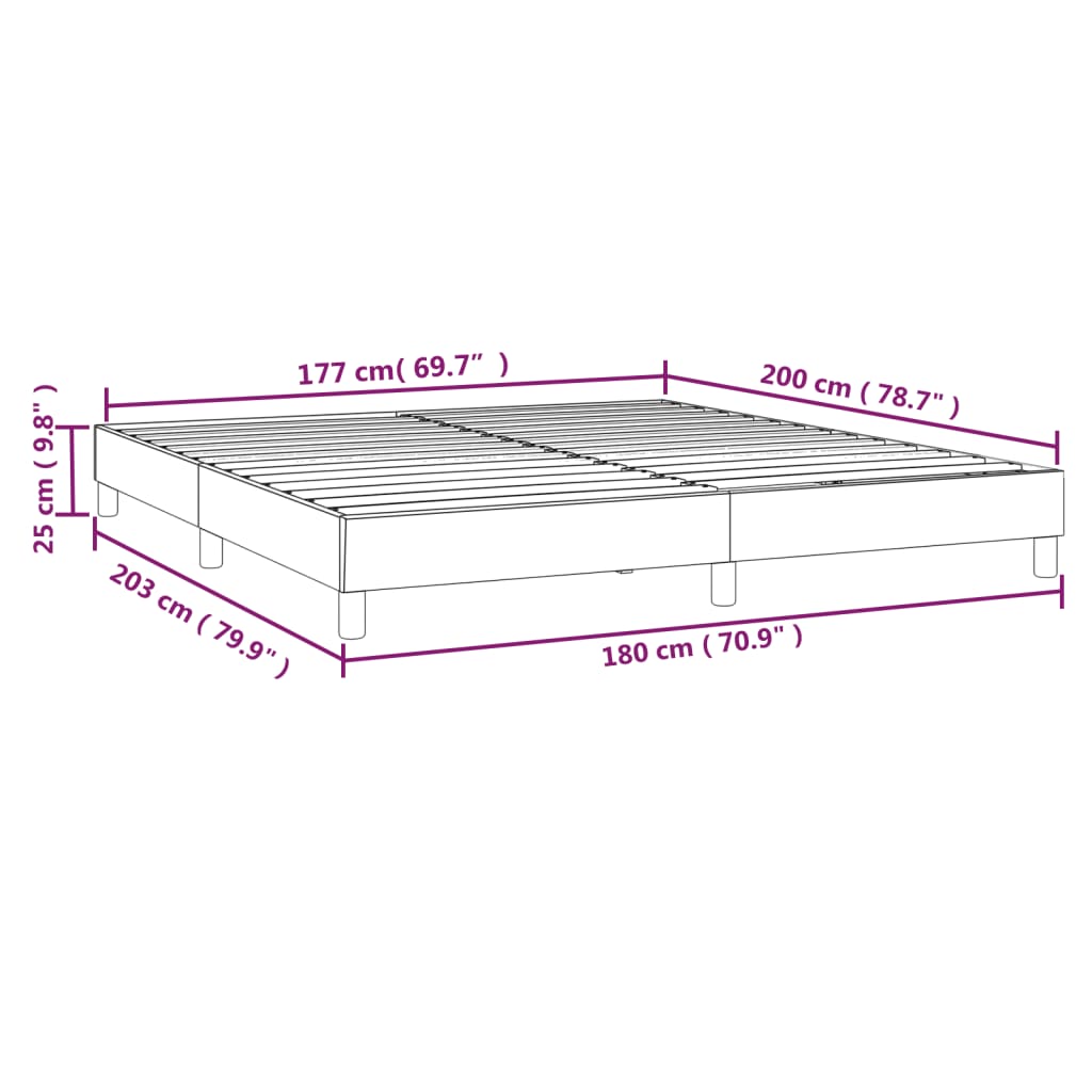 vidaXL Bed Frame without Mattress Dark Grey 180x200 cm Super King Velvet