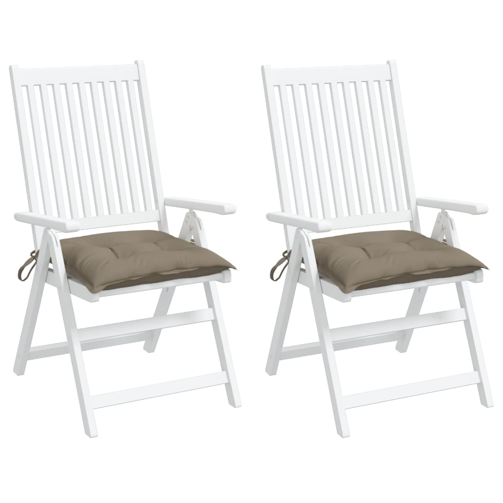 vidaXL Chair Cushions 2 pcs Taupe 40x40x7 cm Oxford Fabric