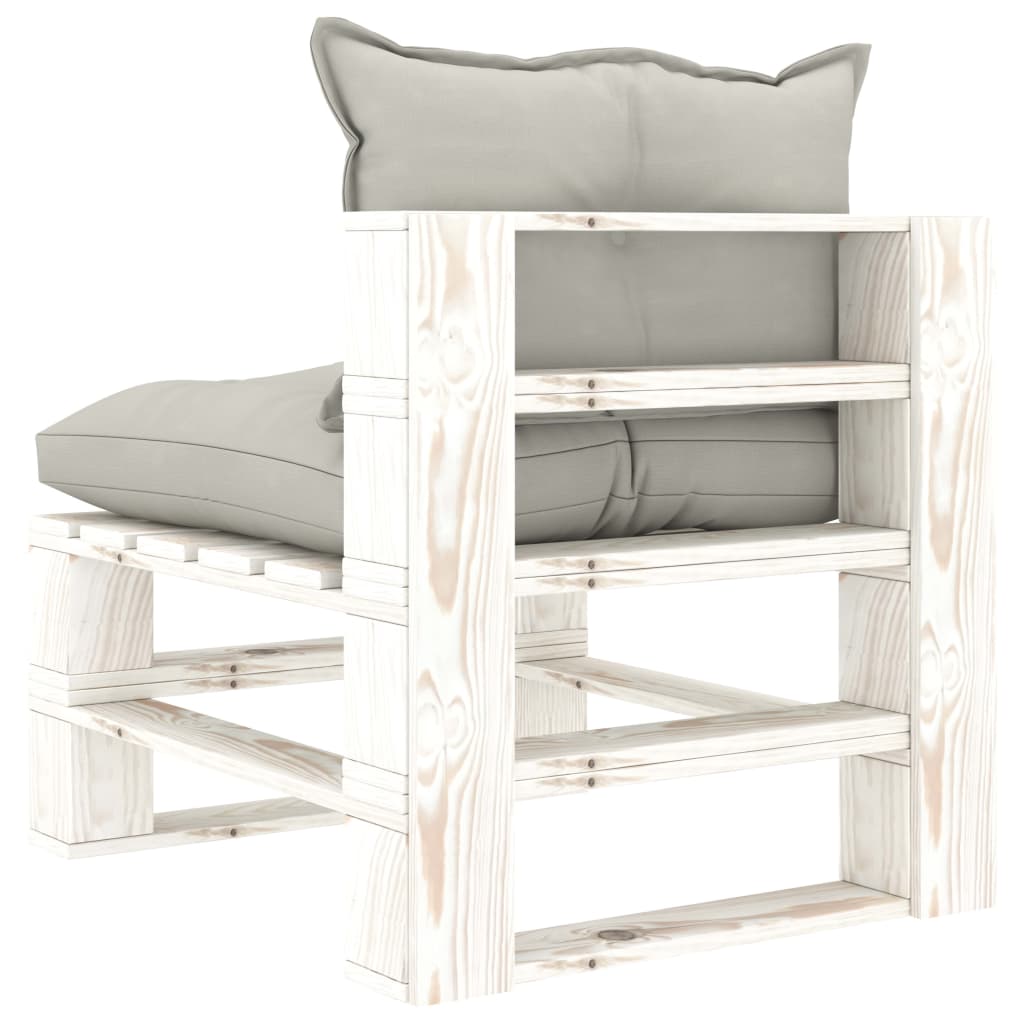 vidaXL 8 Piece Garden Pallets Lounge Set with Taupe Cushions Wood