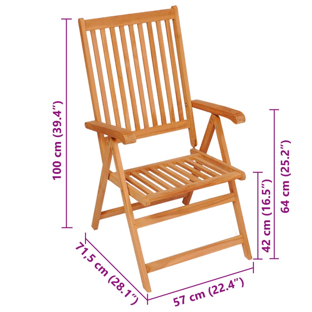 vidaXL Garden Chairs 4 pcs with Cream Cushions Solid Teak Wood