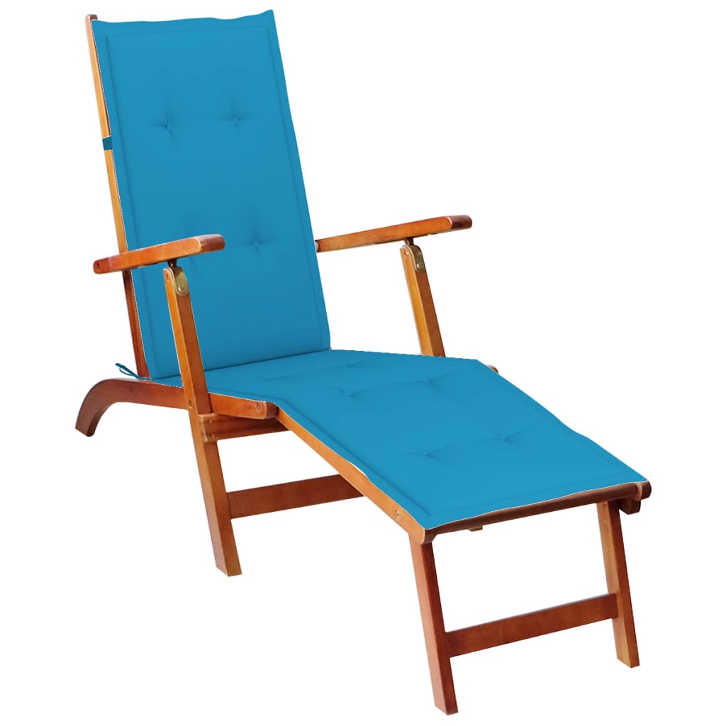 vidaXL Deck Chair Cushion Blue (75+105)x50x3 cm