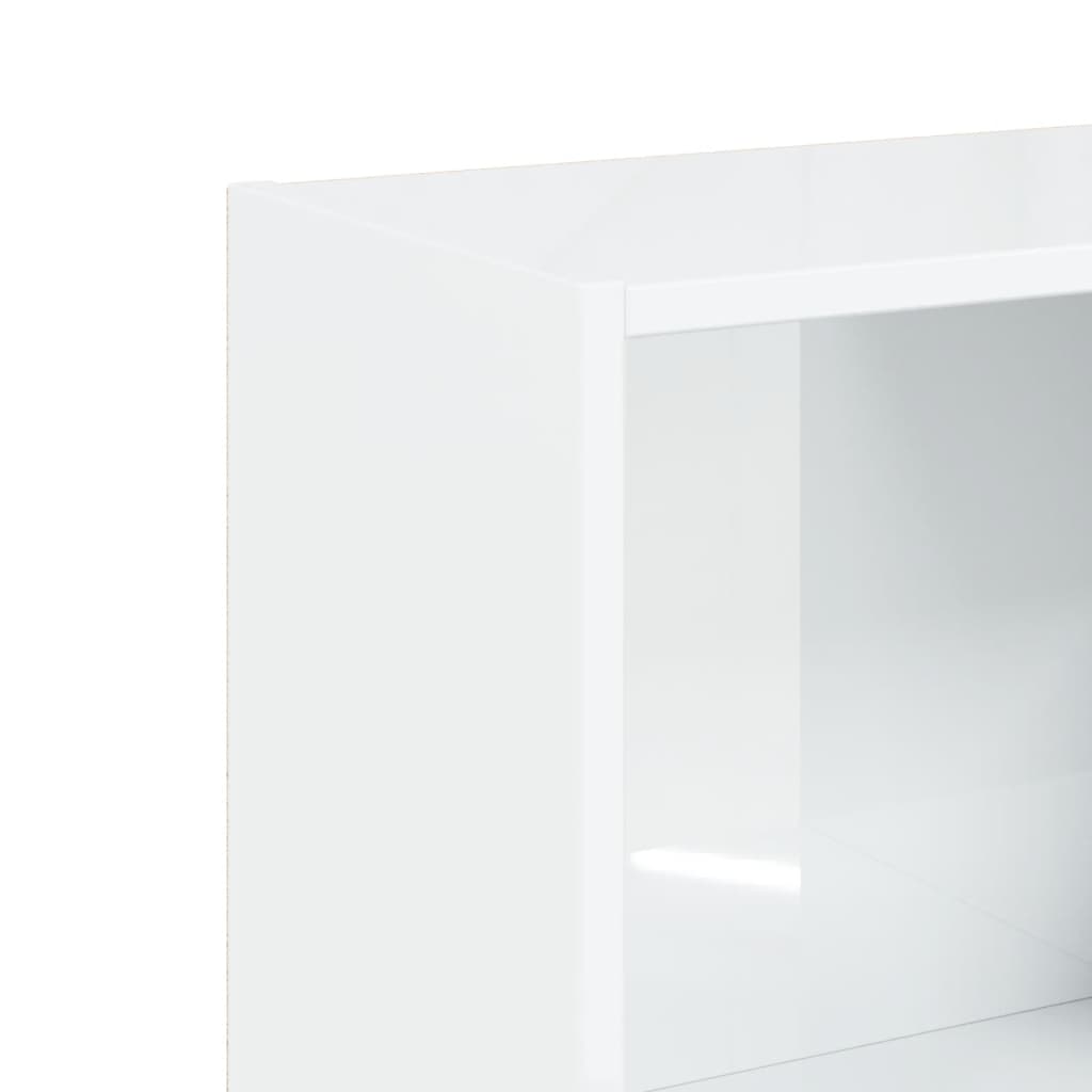 vidaXL 3-Tier Book Cabinet High Gloss White 40x24x109 cm Engineered Wood