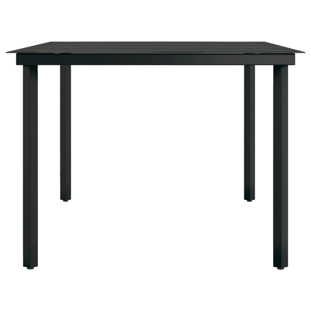 vidaXL Garden Dining Table Black 200x100x74 cm Steel and Glass