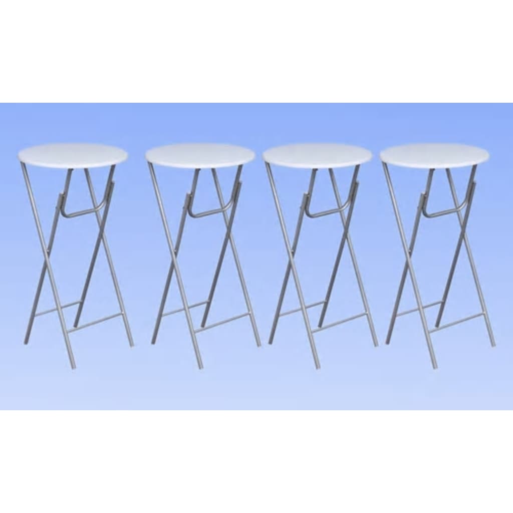 vidaXL Bar Tables 4 pcs with MDF Tabletop White