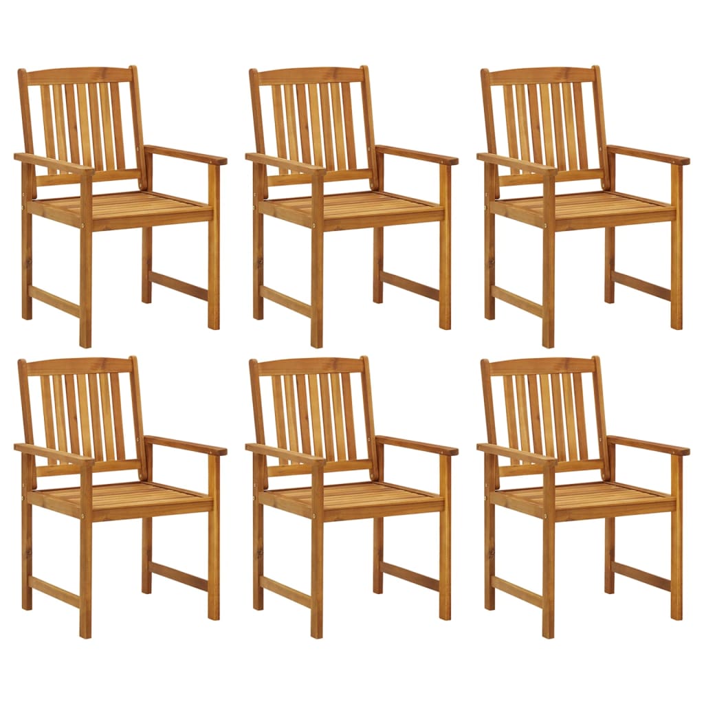 vidaXL Garden Chairs with Cushions 6 pcs Solid Acacia Wood