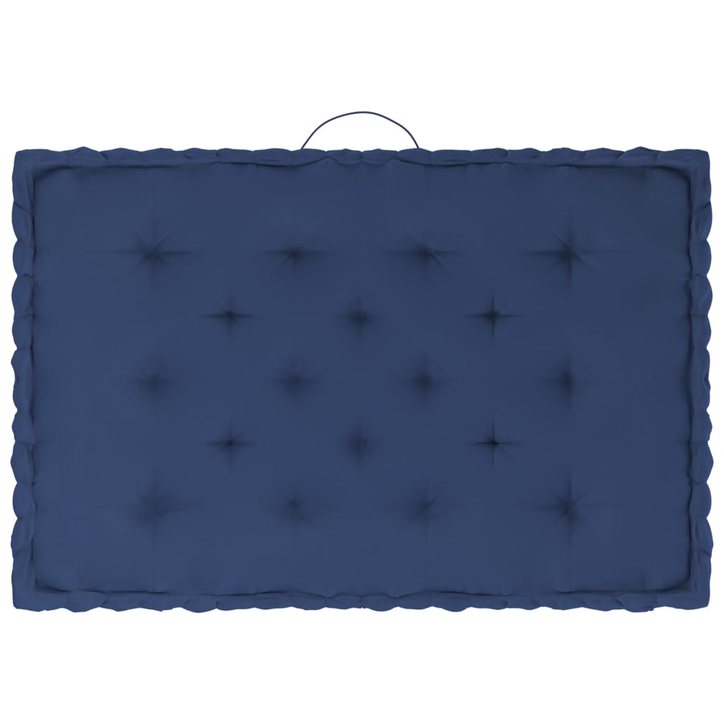 vidaXL Pallet Floor Cushions 4 pcs Light Navy Blue Cotton