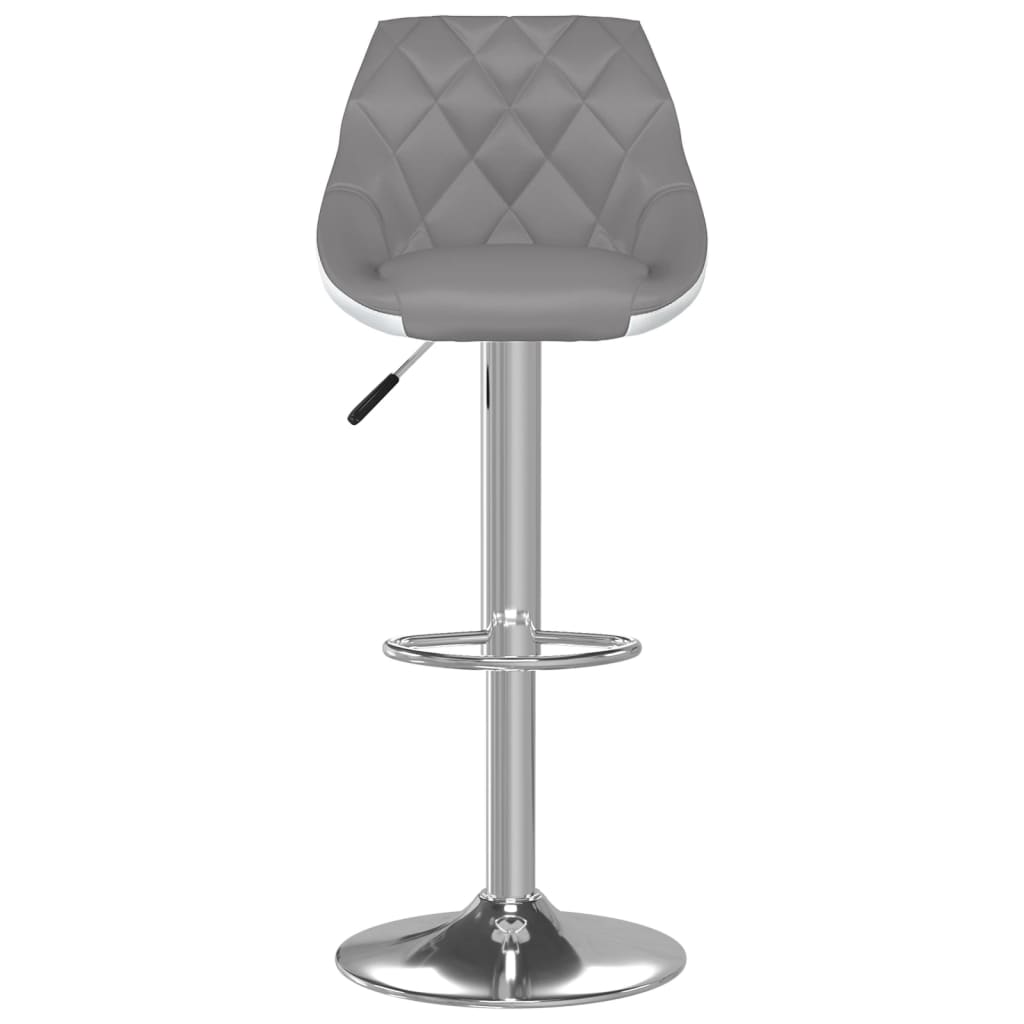 vidaXL Bar Stools 2 pcs Grey and White Faux Leather