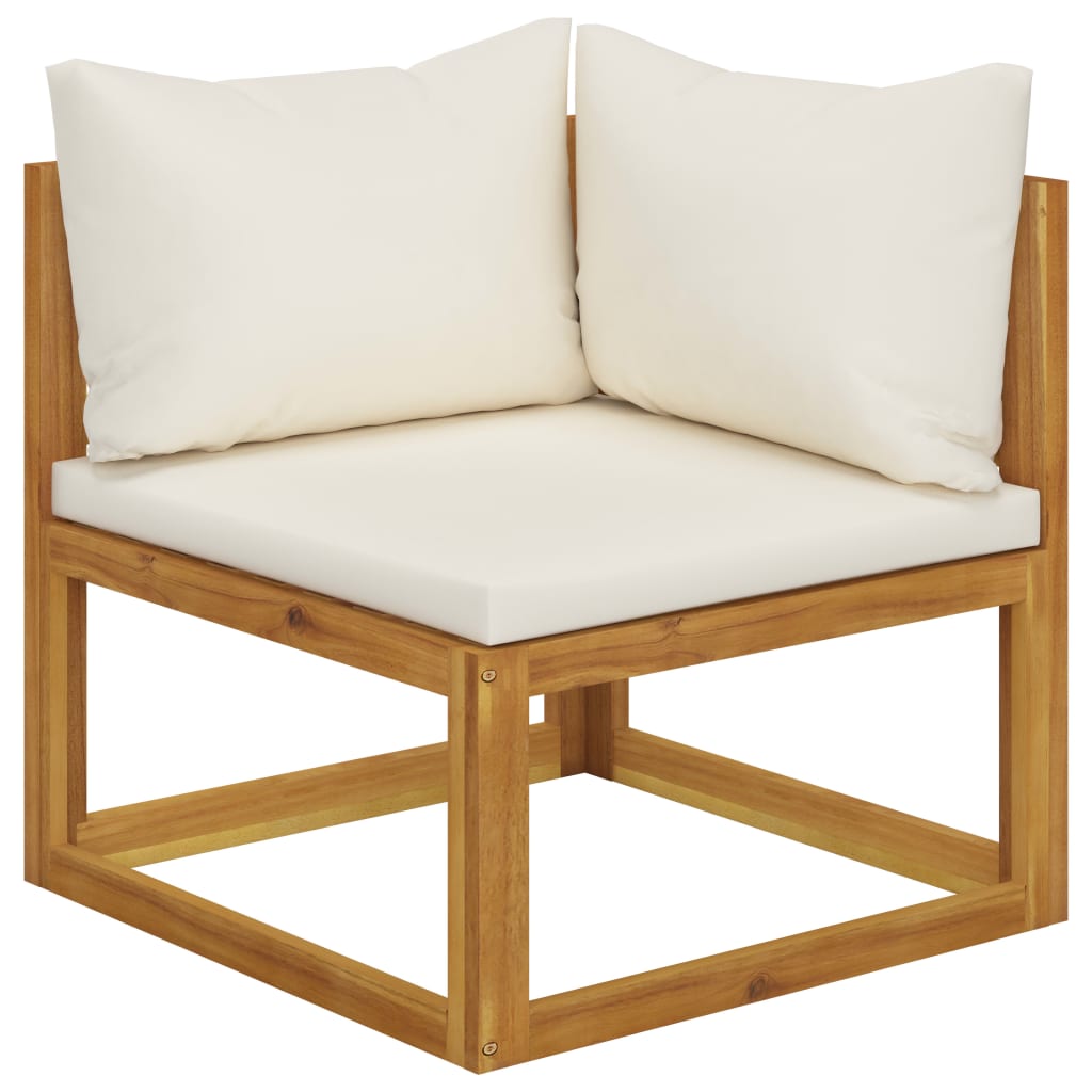 vidaXL 2-seater Garden Bench with Cream White Cushions