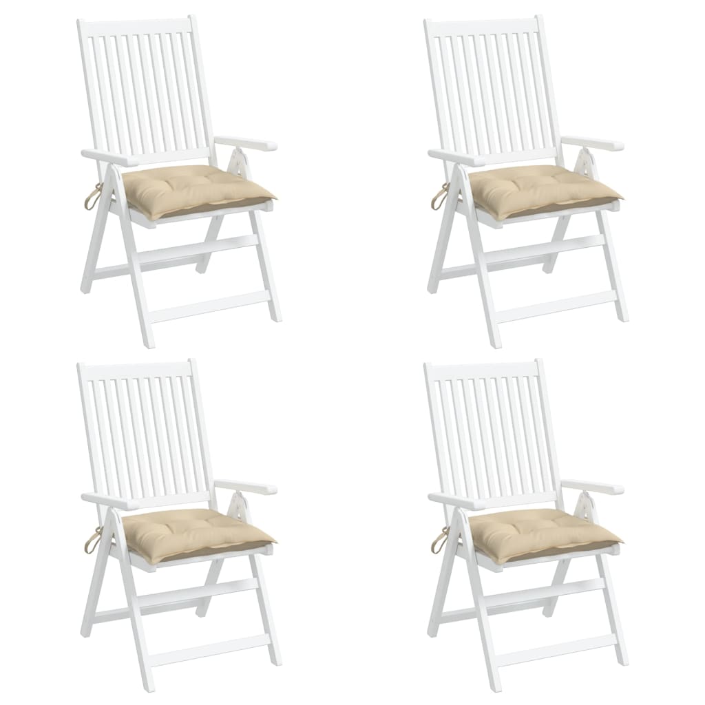vidaXL Chair Cushions 4 pcs Beige 40x40x7 cm Oxford Fabric