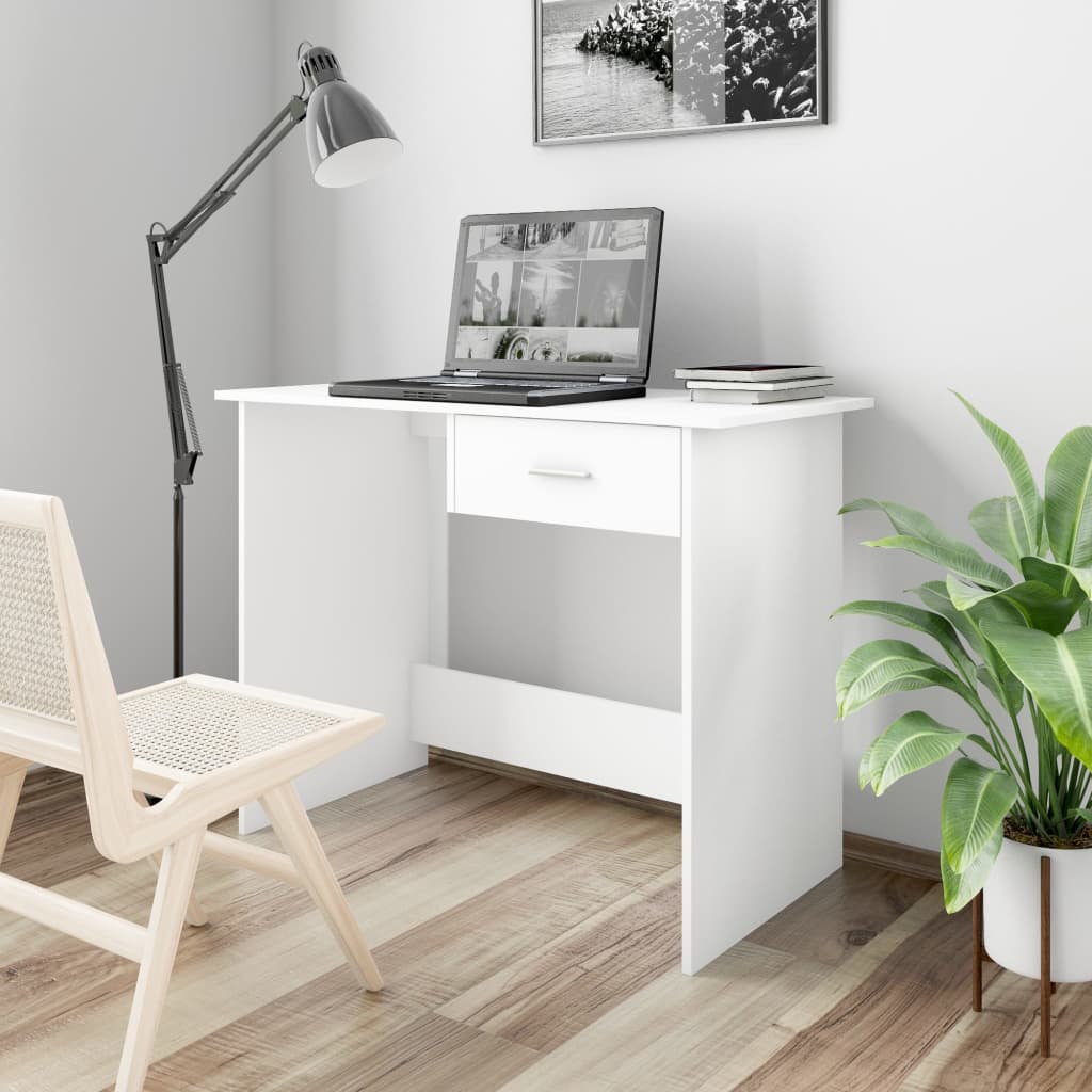 vidaXL Desk White 100x50x76 cm Engineered Wood