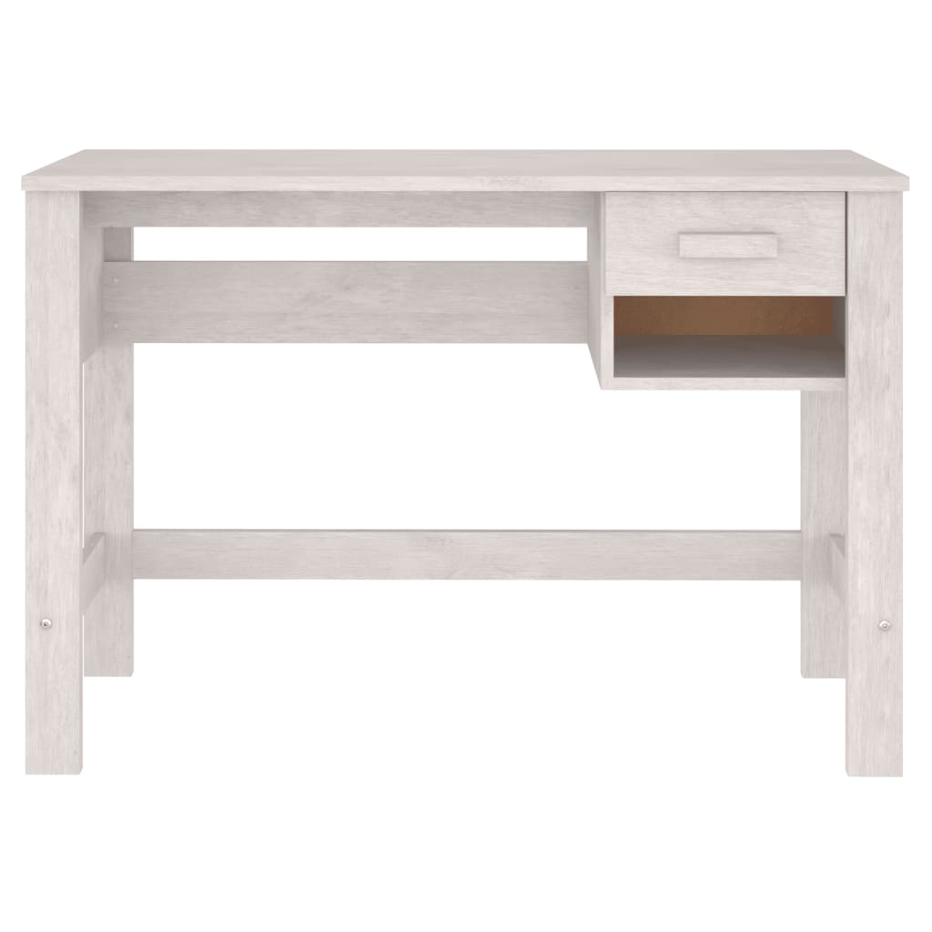 vidaXL Desk HAMAR White 110x40x75 cm Solid Wood Pine
